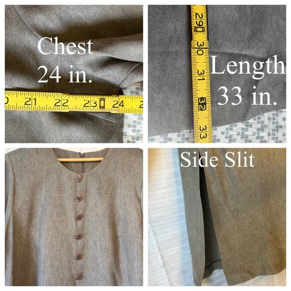 Special Thyme Ltd Womens 2-Piece Set 22W Gray Buttoned Blouse & Pants Rayon Blen - Picture 11 of 16